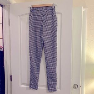 Classic pattern of white and black dress slacks